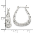 Sterling Silver Polished Swirl Filigree Hoop Earrings