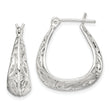 Sterling Silver Polished Swirl Filigree Hoop Earrings
