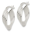 Sterling Silver Polished Twisted Multi-tube Round Hoop Earrings