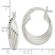 Sterling Silver Polished Twisted Multi-tube Round Hoop Earrings