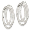 Sterling Silver Textured and Polished Triple Hoop Earrings