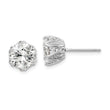 Sterling Silver Rhodium-plated CZ Stud Earrings