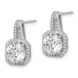 Sterling Silver Rhodium-plated CZ Halo Post Earrings - Birthstone Company