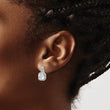 Sterling Silver Rhodium-plated CZ Halo Post Earrings - Birthstone Company