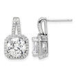 Sterling Silver Rhodium-plated CZ Halo Post Earrings - Birthstone Company