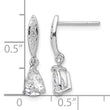 Sterling Silver Rhodium-plated Polished Pear CZ Post Dangle Earrings - Birthstone Company