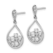 Sterling Silver Rhodium Plated CZ Dangle Earrings - Birthstone Company
