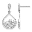 Sterling Silver Rhodium Plated CZ Dangle Earrings - Birthstone Company