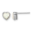 Sterling Silver Rhodium Plated Lab Created Opal Post Earrings 6.48 in - Birthstone Company