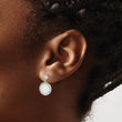 Sterling Silver Rhodium-plated Lab Created Opal and CZ Dangle Earrings - Birthstone Company