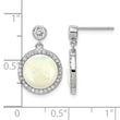 Sterling Silver Rhodium-plated Lab Created Opal and CZ Dangle Earrings - Birthstone Company
