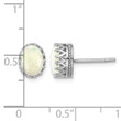 Sterling Silver Rhodium-plated 6mm Oval Created Opal Post Earrings - Birthstone Company