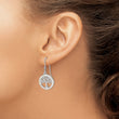 Sterling Silver Rhod-plated Creat Opal Circle w/ Tree Dangle Earrings - Birthstone Company