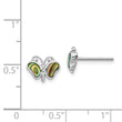 Sterling Silver Rhodium-plated Abalone Pearl Butterfly Post Earrings