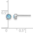 Sterling Silver RH-plated Polished 4mm Created Opal Round Stud Earrings - Birthstone Company