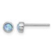 Sterling Silver RH-plated Polished 4mm Created Opal Round Stud Earrings - Birthstone Company