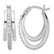 Diamond Fascination Diamond Mystique Sterling Silver Platinum-plated Diamond Multi Hoop Earrings - Birthstone Company