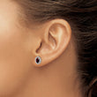Sterling Silver Rhodium-plated Garnet Oval Post Earrings 9.6 in - Birthstone Company