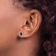 Sterling Silver Rhod-plat Rhodolite Garnet Oval Post Earrings 9.6 in - Birthstone Company