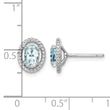 Sterling Silver Rhod-plat Aquamarine Oval Post Earrings 9.6 in - Birthstone Company