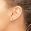 Sterling Silver Rhod-plat Milky Opal Oval Post Earrings 9.6 in - Birthstone Company
