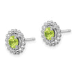 Sterling Silver Rhod-plat Peridot Earrings 10 in - Birthstone Company