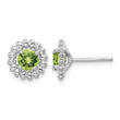 Sterling Silver Rhod-plat Peridot Earrings 10 in - Birthstone Company