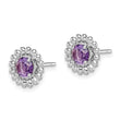 Sterling Silver Rhod-plat Amethyst Earrings 10 in - Birthstone Company
