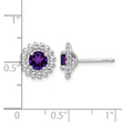 Sterling Silver Rhod-plat Amethyst Earrings 10 in - Birthstone Company