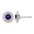 Sterling Silver Rhod-plat Amethyst Earrings 10 in - Birthstone Company