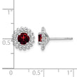 Sterling Silver Rhod-plat Garnet Earrings 10 in - Birthstone Company