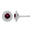 Sterling Silver Rhod-plat Garnet Earrings 10 in - Birthstone Company