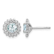 Sterling Silver Rhod-plat Aquamarine Earrings 10 in - Birthstone Company