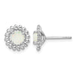 Sterling Silver Rhod-plat Milky Opal Earrings 10 in - Birthstone Company