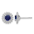 Sterling Silver Rhodium-plated Created Sapphire Earrings 10 in - Birthstone Company