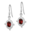 Sterling Silver Rhodium-plated Fancy Garnet Earrings - Birthstone Company