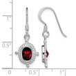 Sterling Silver Rhodium-plated Fancy Garnet Earrings - Birthstone Company