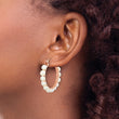 Sterling Silver Rose-tone 18k Flash Gold-plated 4-5mm White Button Freshwater Cultured Pearl Hoop Earrings - Birthstone Company
