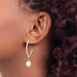 Sterling Silver Rose-tone 18k Flash Gold-plated 8-9mm White Rice Freshwater Cultured Pearl Post Dangle Earrings - Birthstone Company
