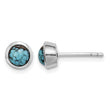Sterling Silver Round Turquoise Post Earrings 7 in - Birthstone Company