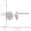 Sterling Silver RH-plated Polished & Textured Diamond Circle Post Earrings 7.5 in - Birthstone Company