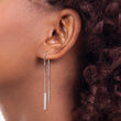 Sterling Silver Rhodium-plated CZ Threader Earrings - Birthstone Company