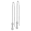 Sterling Silver Rhodium-plated CZ Threader Earrings - Birthstone Company