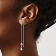 Sterling Silver Rhodium-plated CZ Threader Earrings - Birthstone Company