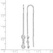 Sterling Silver Rhodium-plated CZ Threader Earrings - Birthstone Company