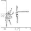 Sterling Silver Rhodium-plated Polished CZ Ballerina Post Earrings