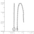 Sterling Silver Rhodium-plated CZ Bezel Chain Threader Earrings - Birthstone Company