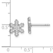 Sterling Silver Rhodium-plated CZ Snowflake Post Earrings