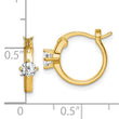 Sterling Silver Gold-tone Square CZ Hoop Earrings