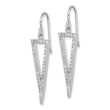 Sterling Silver Rhodium-plated Polished CZ Triangle Dangle Earrings - Birthstone Company